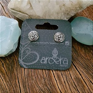 Brinco Pequeno Mandala em Prata 925