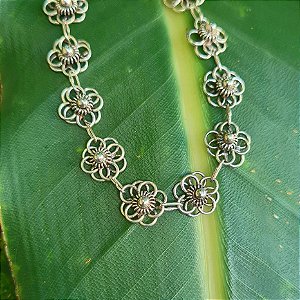 Pulseira Bali Flores em Prata 925