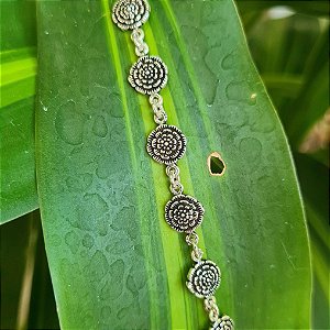 Pulseira Flores em Prata 925