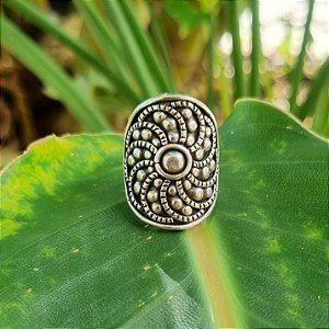 Anel Bali Mandala em Prata 925