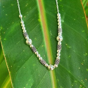 Choker Bali Bolas em Prata 925