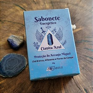 Sabonete Vegano de Proteção do Arcanjo Miguel com Cianita Azul 80g
