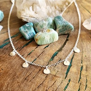 Choker com Penduricalhos Bolinhas em Prata 925