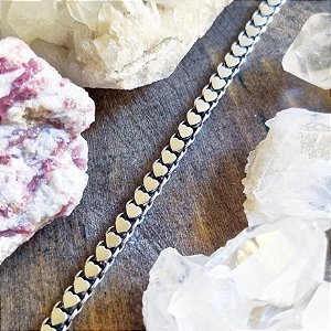 Pulseira Bali Pikun Coração 1 Fileira em Prata 925