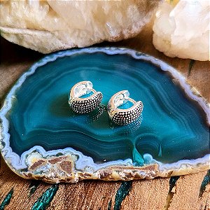 Brinco Argola Boho Pequena Fecho Click em Prata 925
