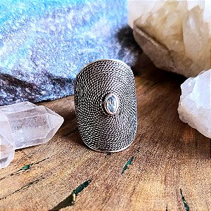 Anel Boho em Prata 925 e Topázio Azul