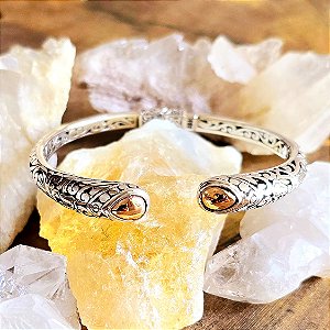 Bracelete Balinês em Prata 925 e Aplique em Ouro 18k