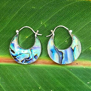 Brinco Argola em Prata 925 e Abalone