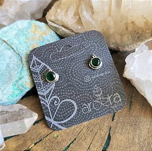 Brinco Pequeno Boho em Prata 925 e Jade