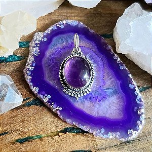 Pingente Boho em Prata 925 e Ametista