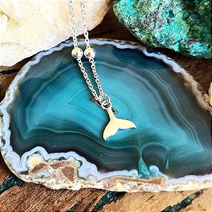 Pulseira Bolinhas com Pingente Cauda de Sereia em Prata 925