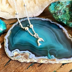 Pulseira Bolinhas com Pingente Golfinho em Prata 925