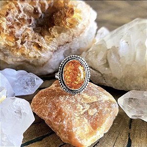 Anel Boho em Prata 925 e Âmbar