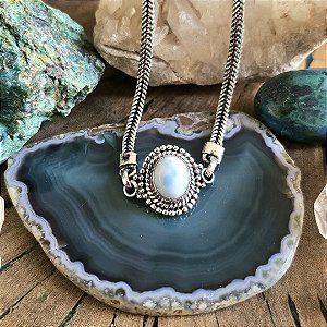 Pulseira Boho em Prata 925 e Larimar