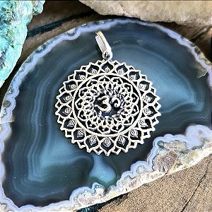 Pingente Mandala com Om em Prata 925