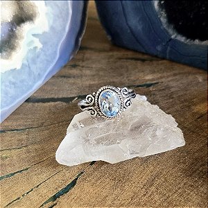 Anel Boho em Prata 925 e Topázio Azul