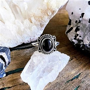 Anel Boho em Prata 925 e Ônix