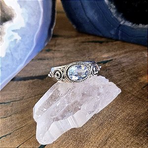 Anel Boho em Prata 925 e Topázio Azul