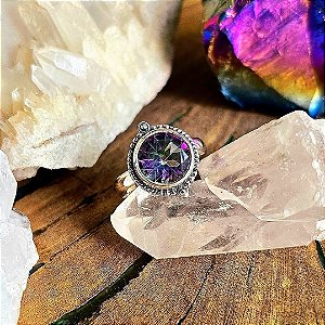 Anel Boho em Prata 925 e Topázio Místico