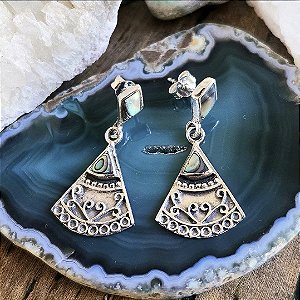 Brinco Bali em Prata 925 e Abalone