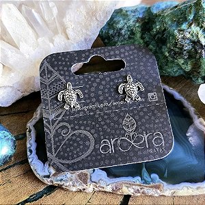 Brinco Pequeno Tartaruga em Prata 925