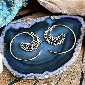 Brinco Argola Tailandesa Espiral em Prata 925