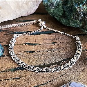 Pulseira Bali Pikun 1 Fileira Gravatinha em Prata 925