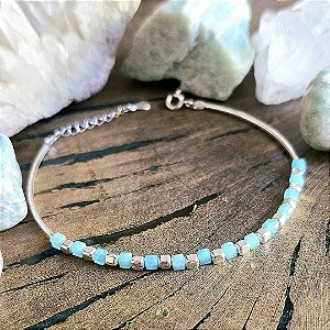 Pulseira Bali em Prata 925 e Amazonita