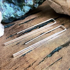 Brinco Liso Palito em Prata 925