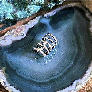 Piercing Falso Quíntuplo Trabalhado em Prata 925