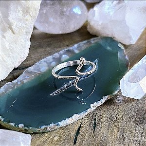 Anel Aberto Cobra em Prata 925