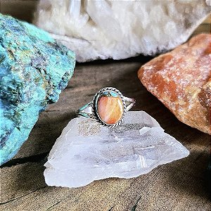 Anel Boho Oval em Prata 925 e Turquesa Ostra