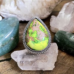 Anel Boho Gota em Prata 925 e Gaspeíta