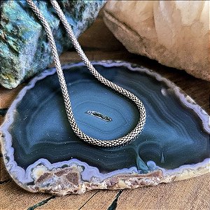 Corrente Pipoca Média Envelhecida em Prata 925