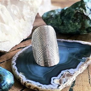 Anel Grande Espiral em Prata 925