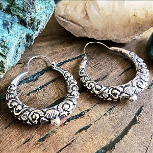 Brinco Argola Boho em Prata 925