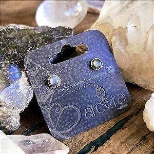 Brinco Pequeno Boho em Prata 925 e Labradorita