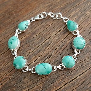 Pulseira em Prata 925 e Turquesa Natural