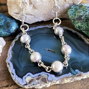 Pulseira em Prata 925 e Pérola de Cultivo