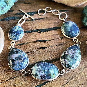 Pulseira em Alpaca e Crisocola