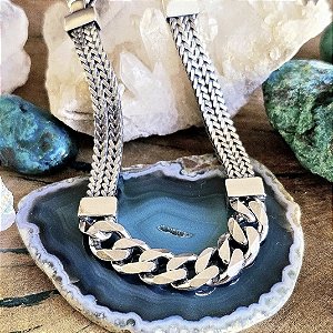 Pulseira Bali Masculina com Elos Grumet em Prata 925