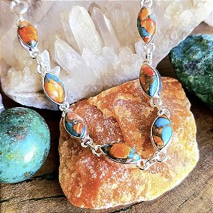 Pulseira Navet em Prata 925 e Turquesa Ostra