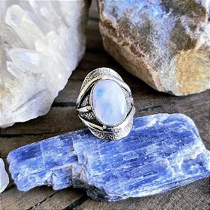 Anel Boho em Prata 925 e Pedra da Lua