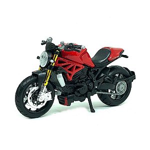 Miniatura Moto Ducati Monster 1200S - Vermelha / Preta - 1:18 - Maisto