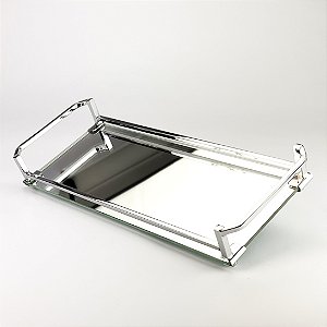 Bandeja de espelho cromada Sq III