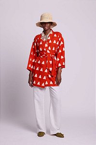 Orange Savanna Short Kimono