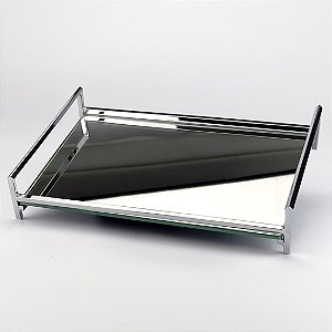 Bandeja de espelho cromada Esp