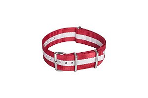 Pulseira Nato Strap - Branca e Vermelha