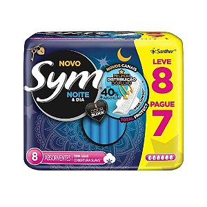 ABSORVENTE SYM NOTURNO C/ ABAS C/8 SUAVE
