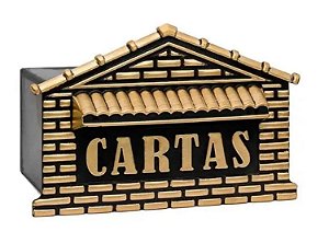 Caixa De Correio Carta Plástica Tijolinho Ouro  15x15x25cm - 2 IRMÃOS